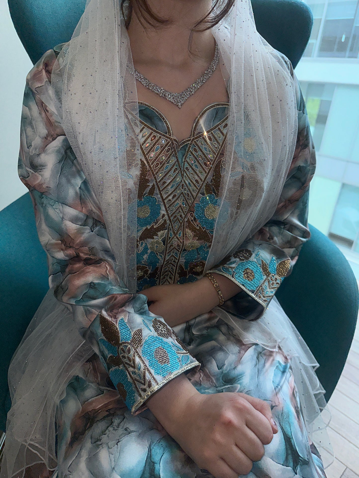 Blue Indonesian silk mkharram