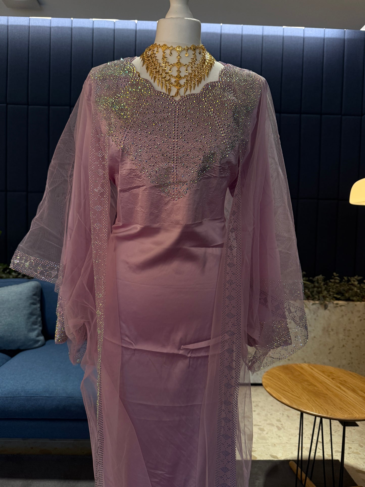 Light purple pure silk mukhawar with besht