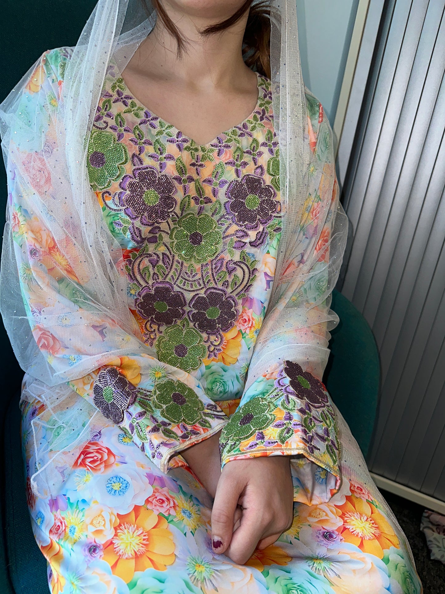 Pure silk, 3D mkhawar
