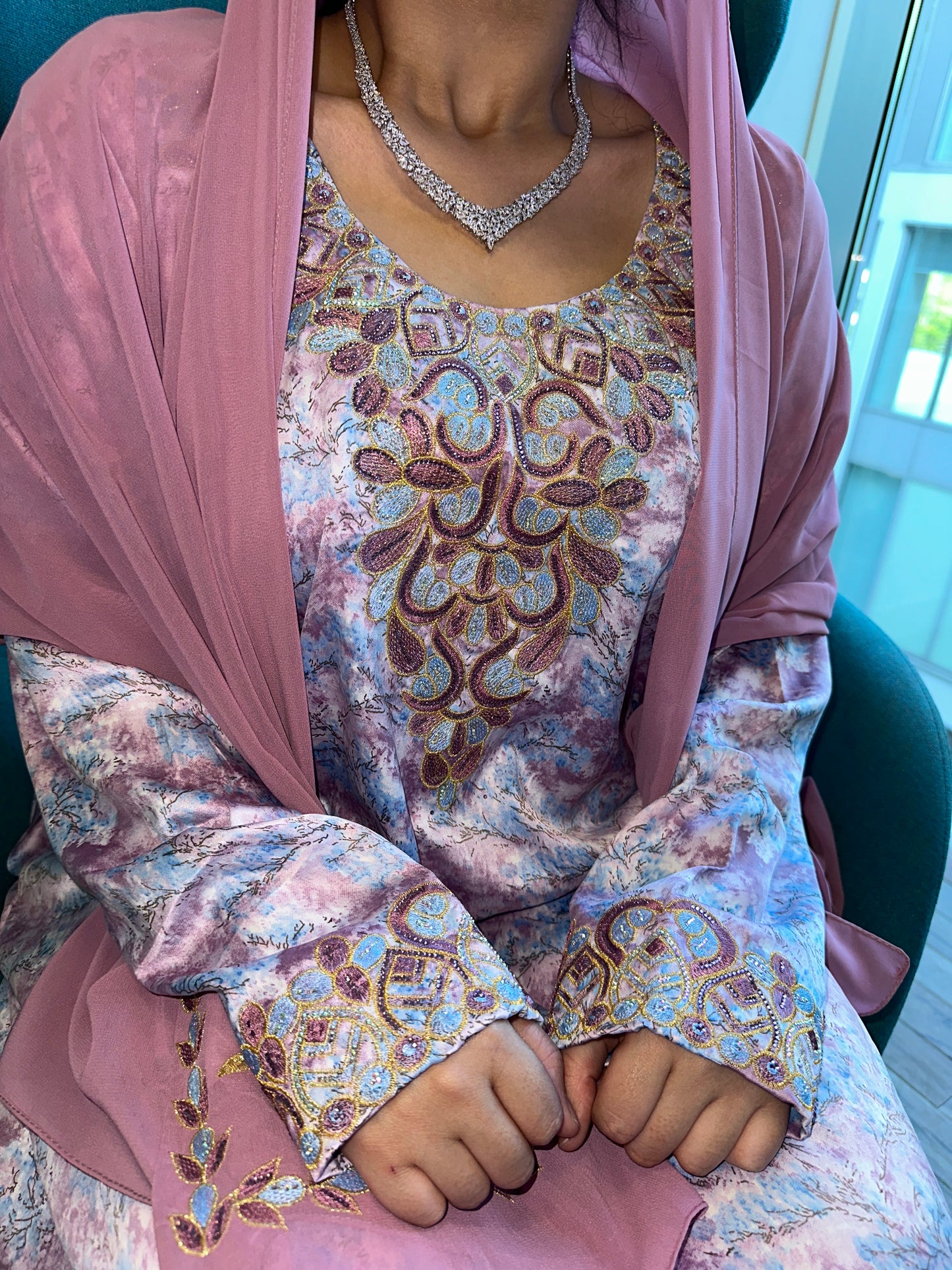 Purple mkhawar with matching Shiela