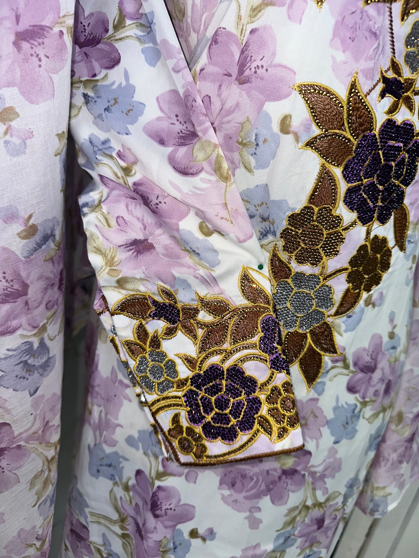 Purple mkhawar with matching Sheila and Arabic sleeves