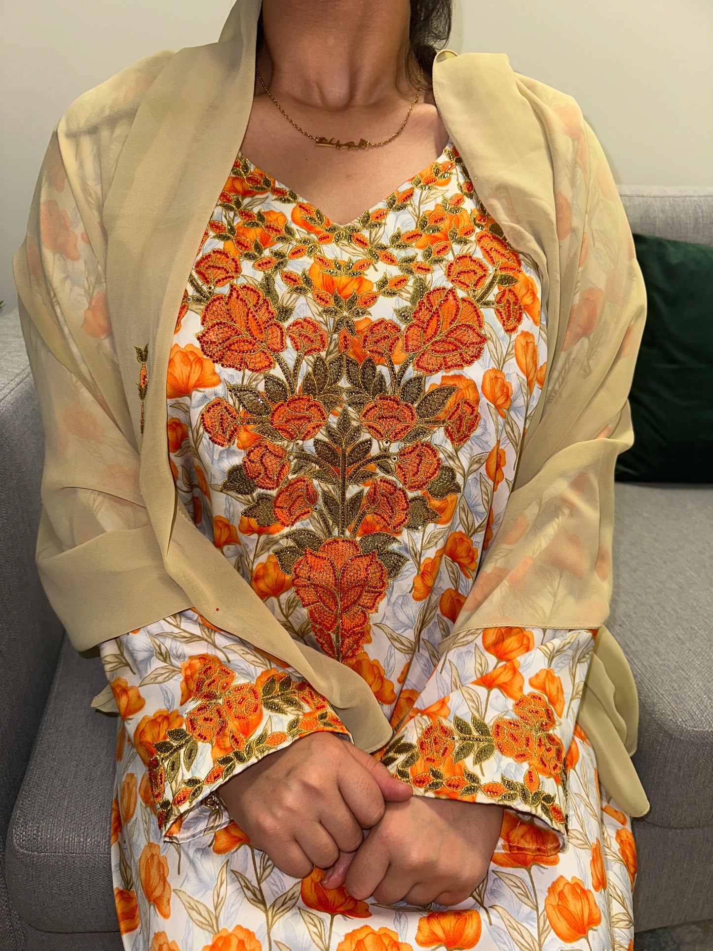 Orange mkhawar with Shiela