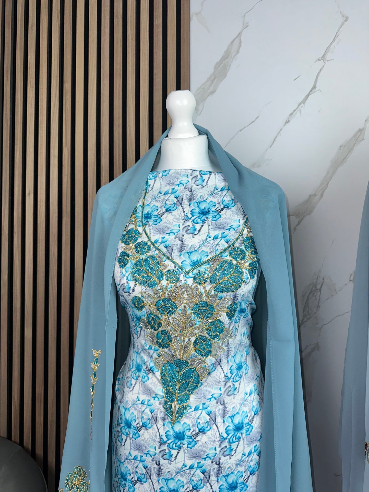 Unstitched3 mkhawars with matching Shiela hijab