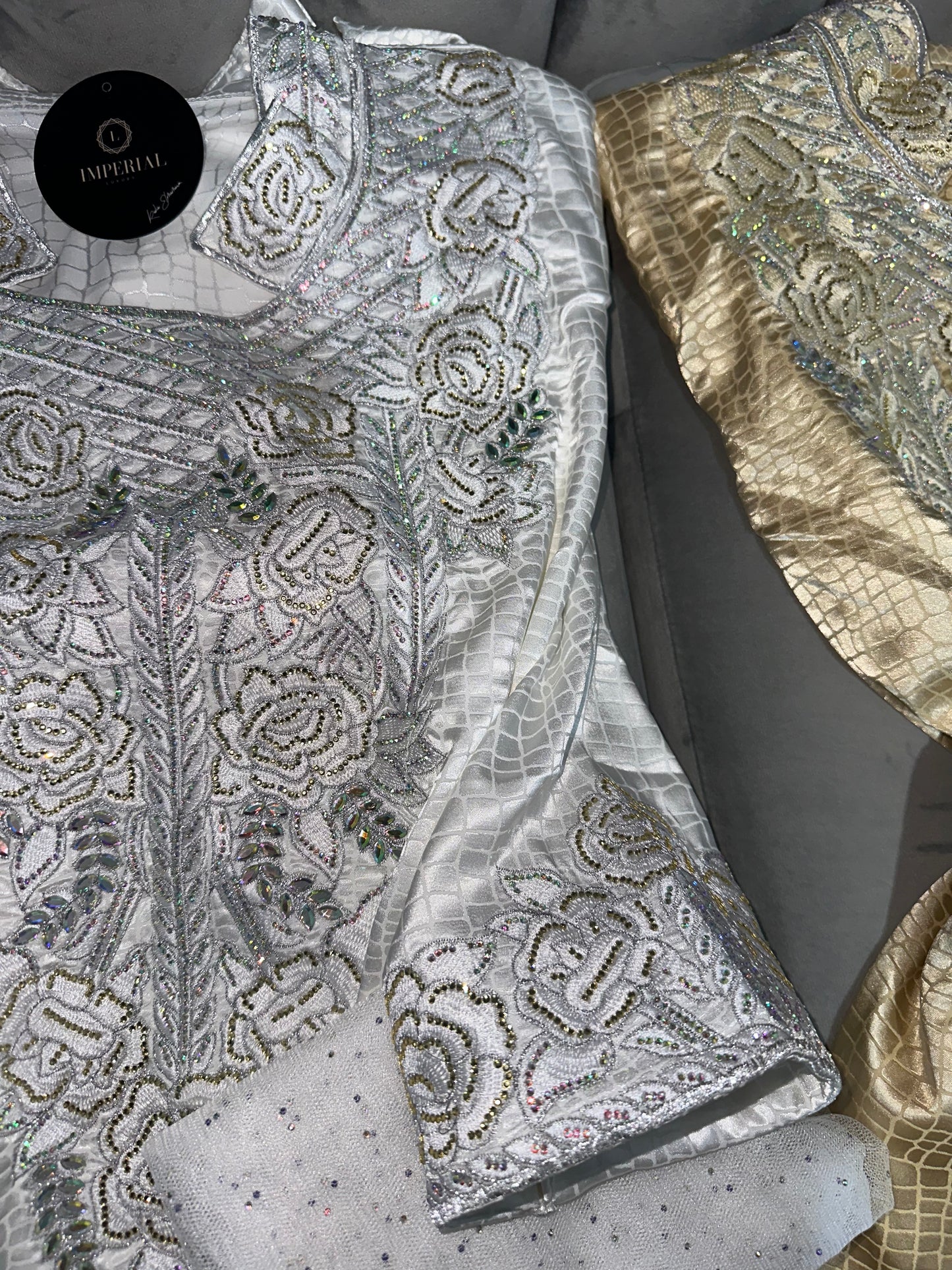 High neck jakar fabric mkhawar with back corset in different colors