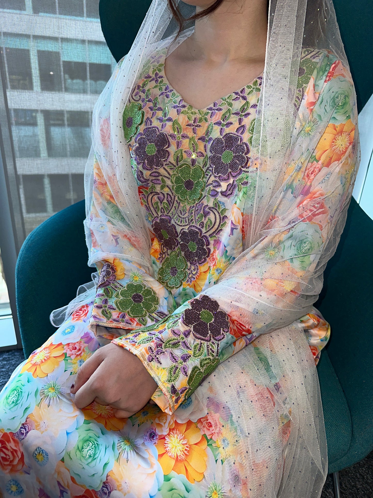 Pure silk, 3D mkhawar
