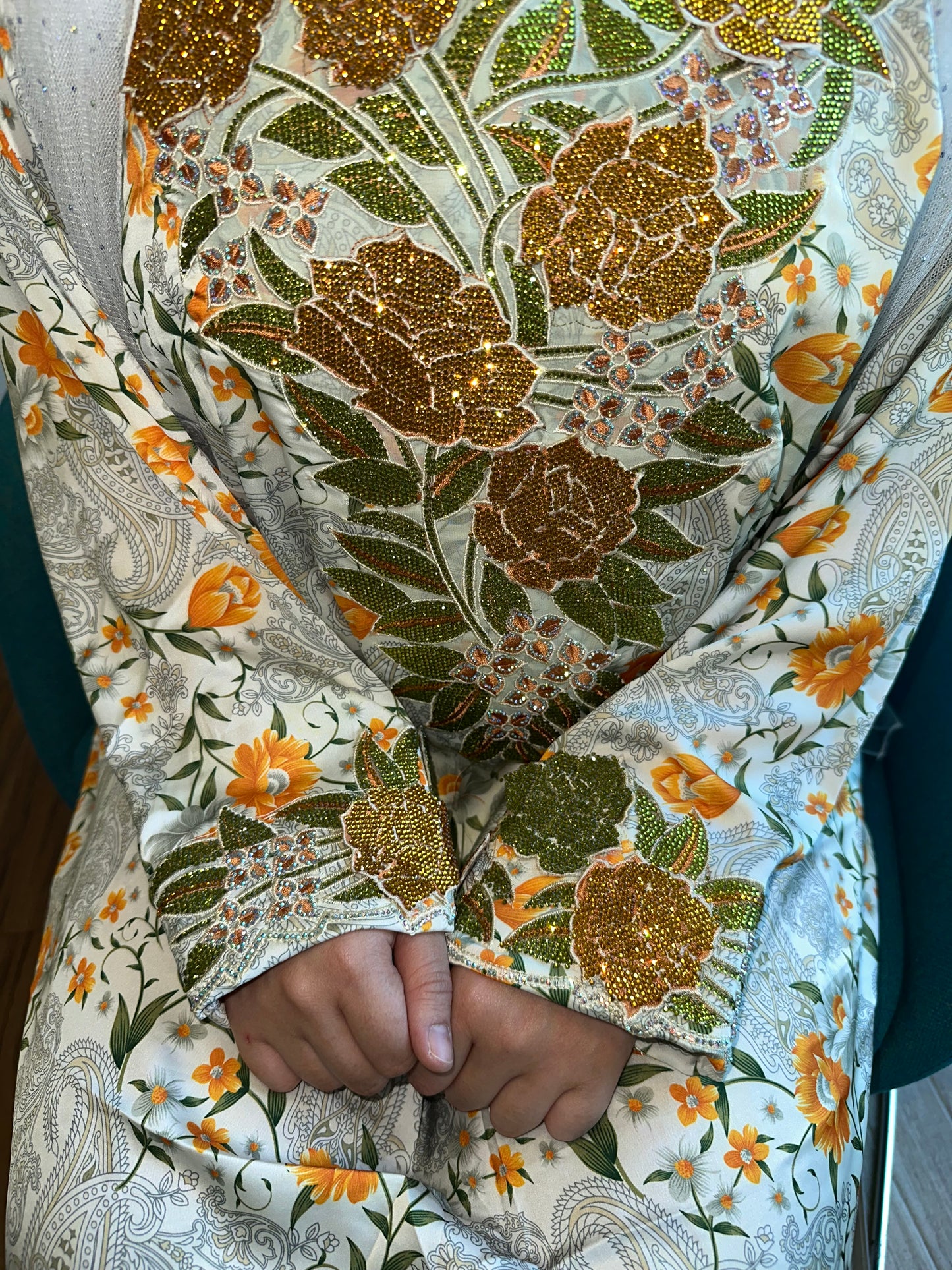 Mustard pure silk mkhawar 3D