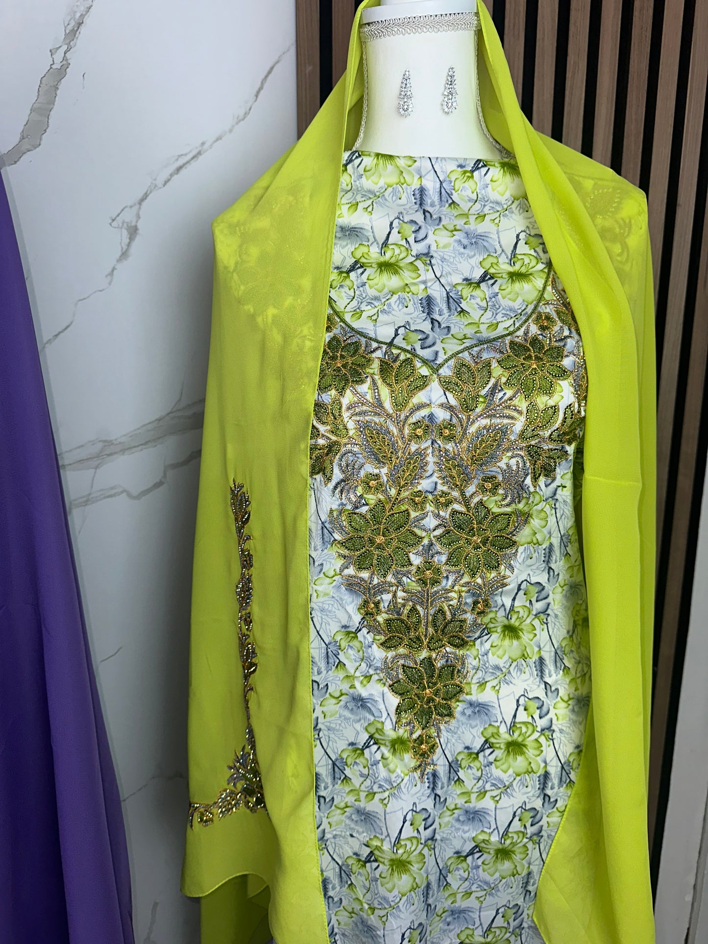 Unstitched3 mkhawars with matching Shiela hijab