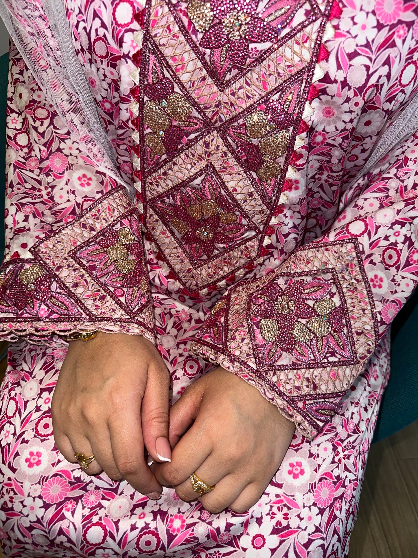 Pink pure silk mkhawar