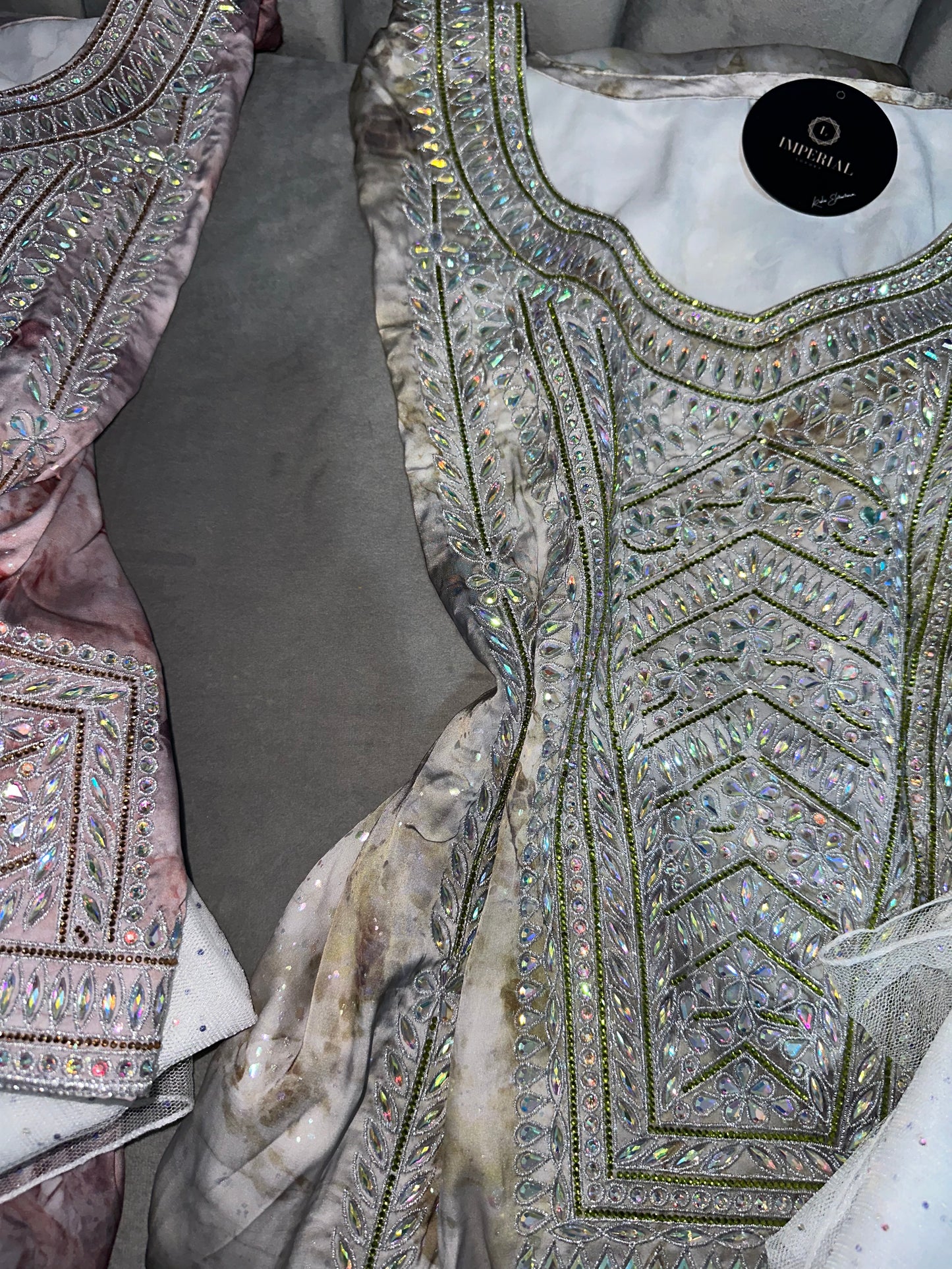 Galaxy shine mkhawar pure silk with corset and white chiffon Shiela