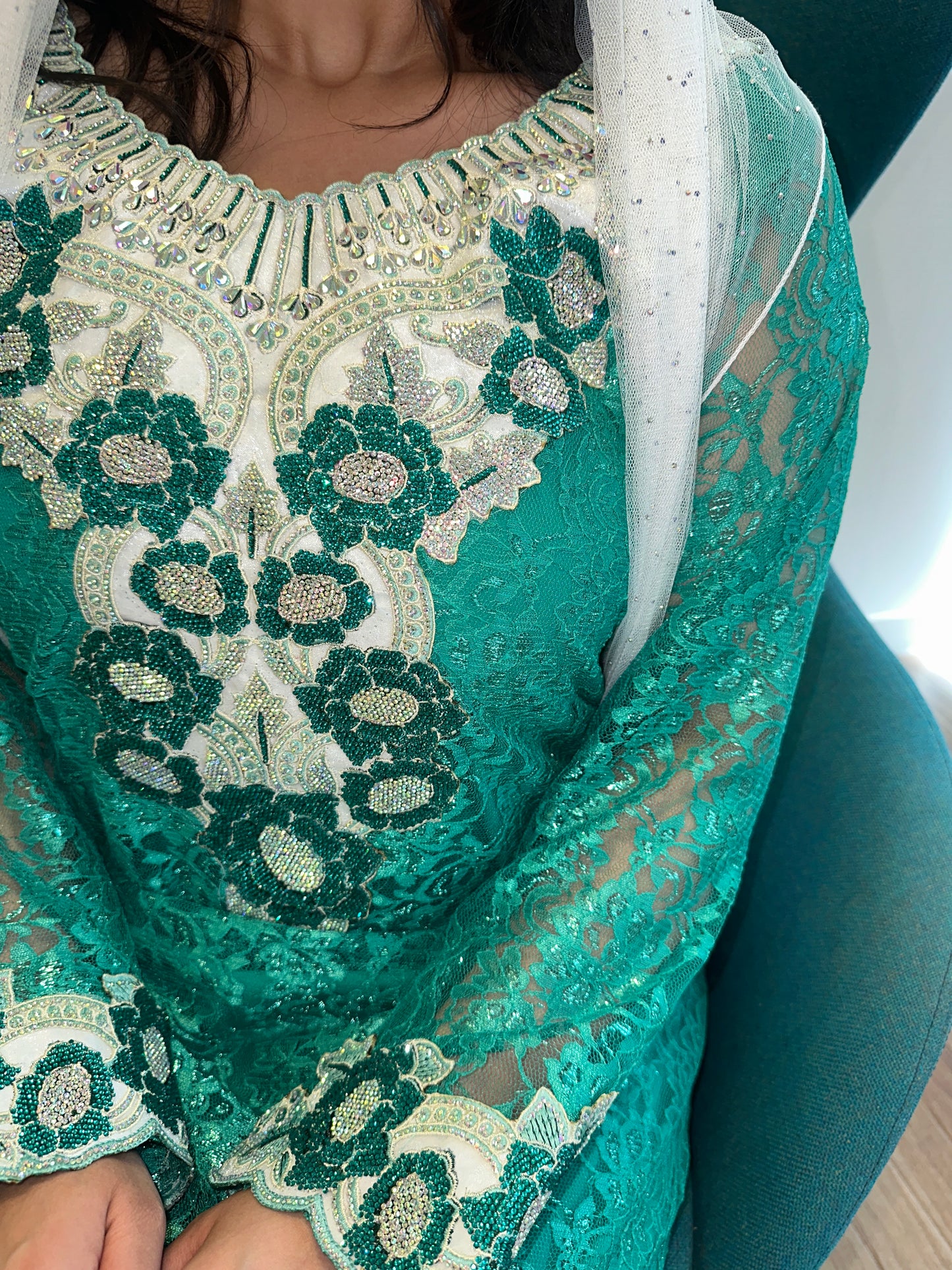 Green lace mkhawar