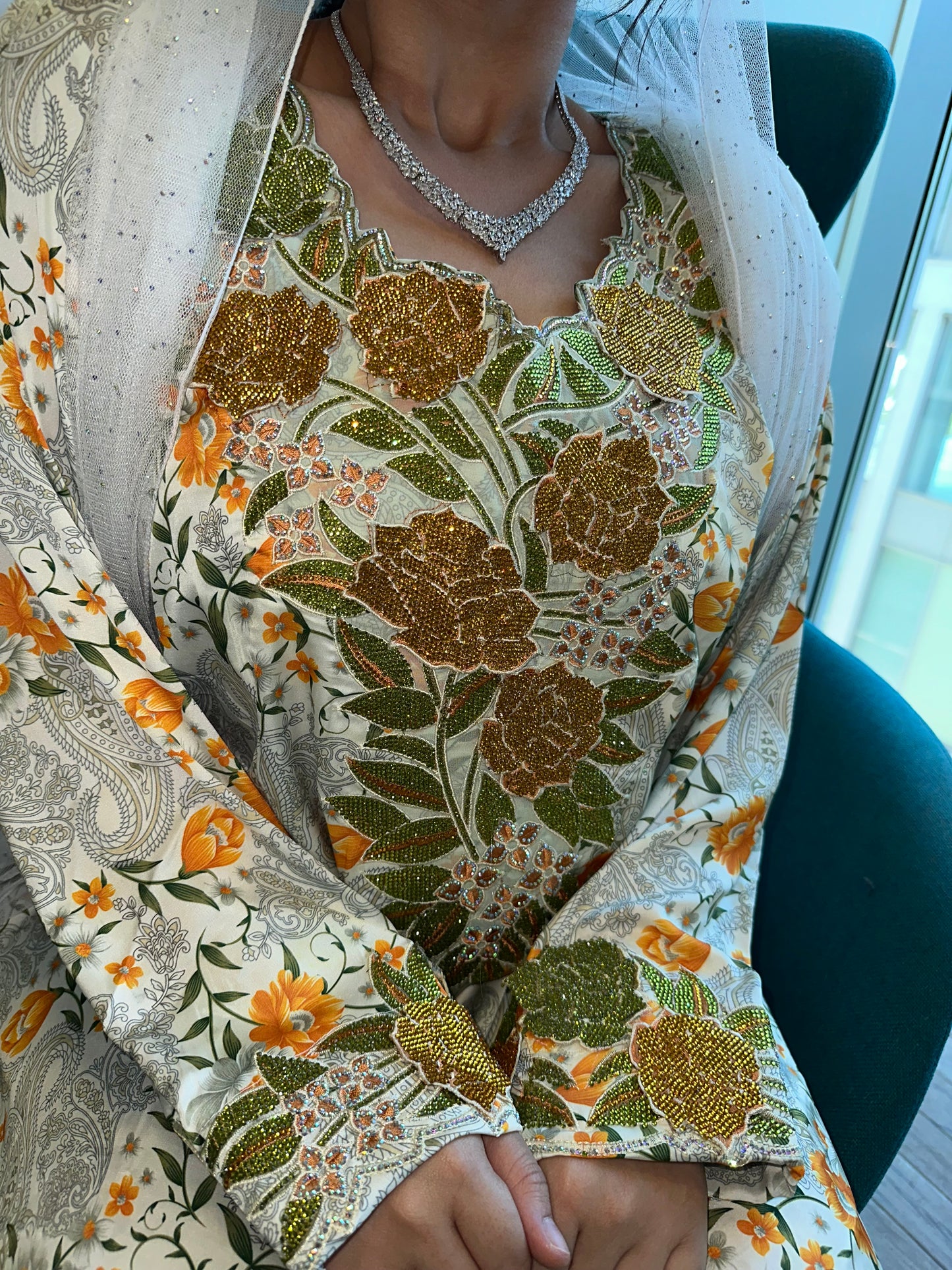Mustard pure silk mkhawar 3D
