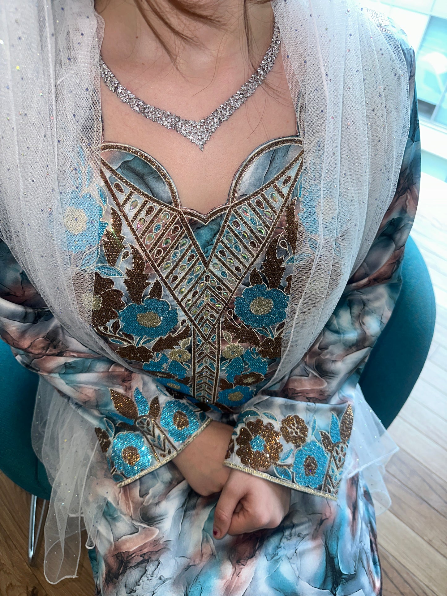 Blue Indonesian silk mkharram