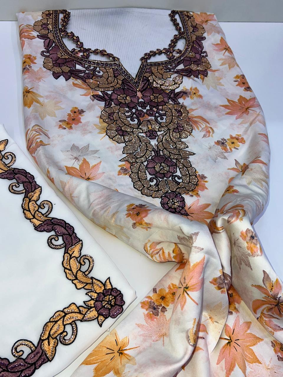 Unstitched mkhawars2 with matching Shiela hijab