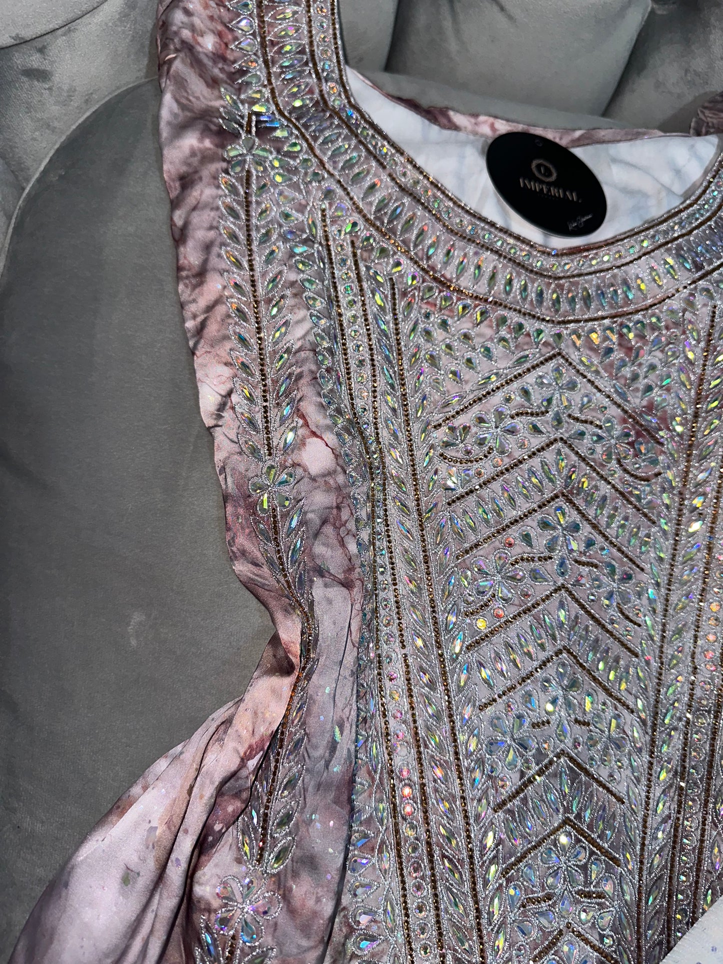 Galaxy shine mkhawar pure silk with corset and white chiffon Shiela