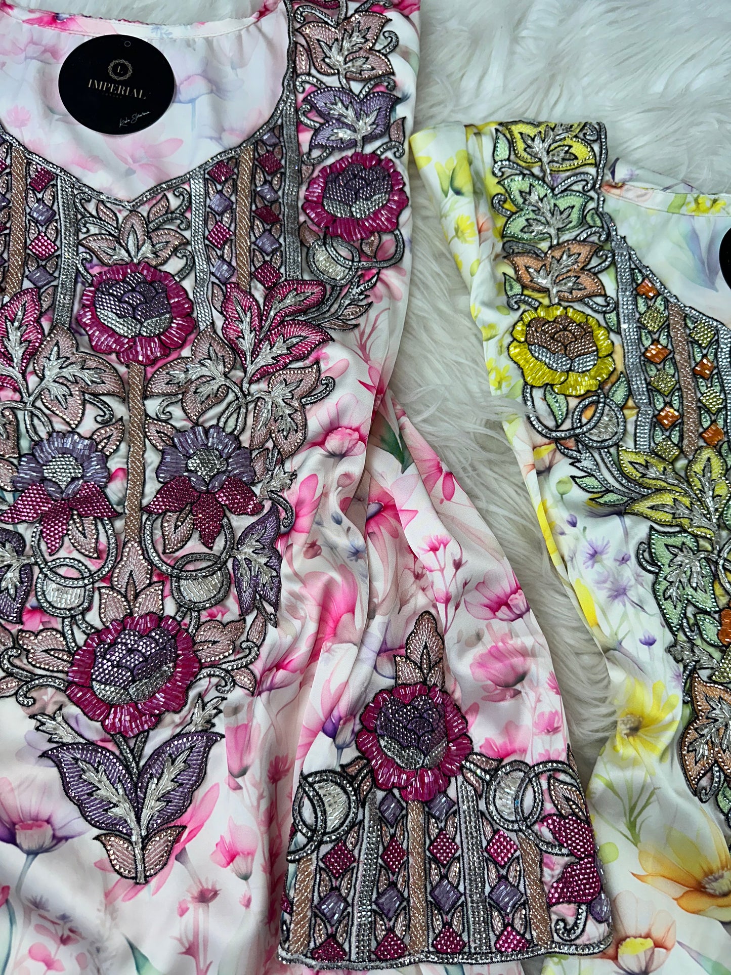 Pink mukhawar3 handmade work pure silk back corset