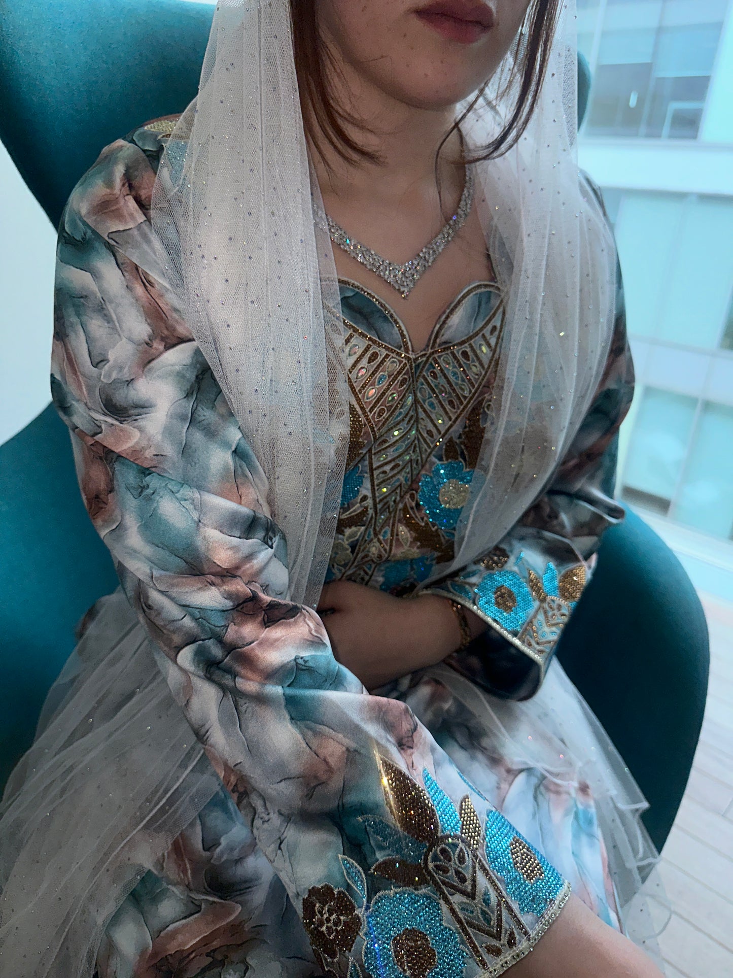Blue Indonesian silk mkharram