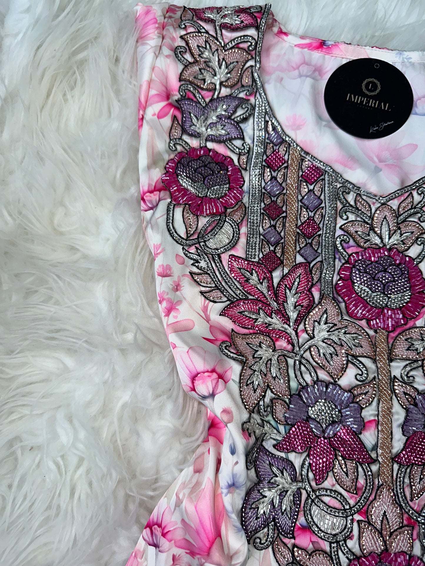 Pink mukhawar3 handmade work pure silk back corset