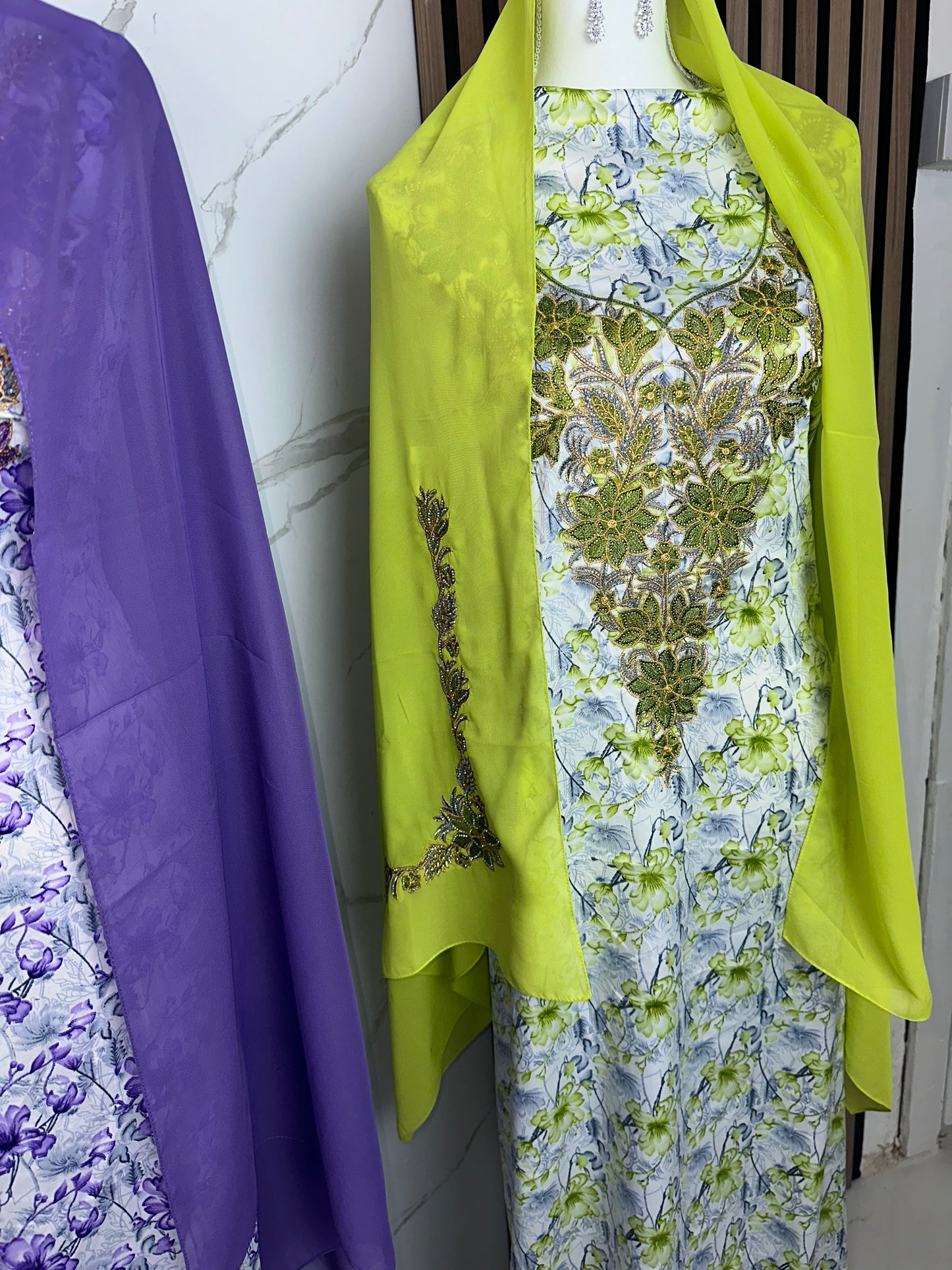 Unstitched3 mkhawars with matching Shiela hijab