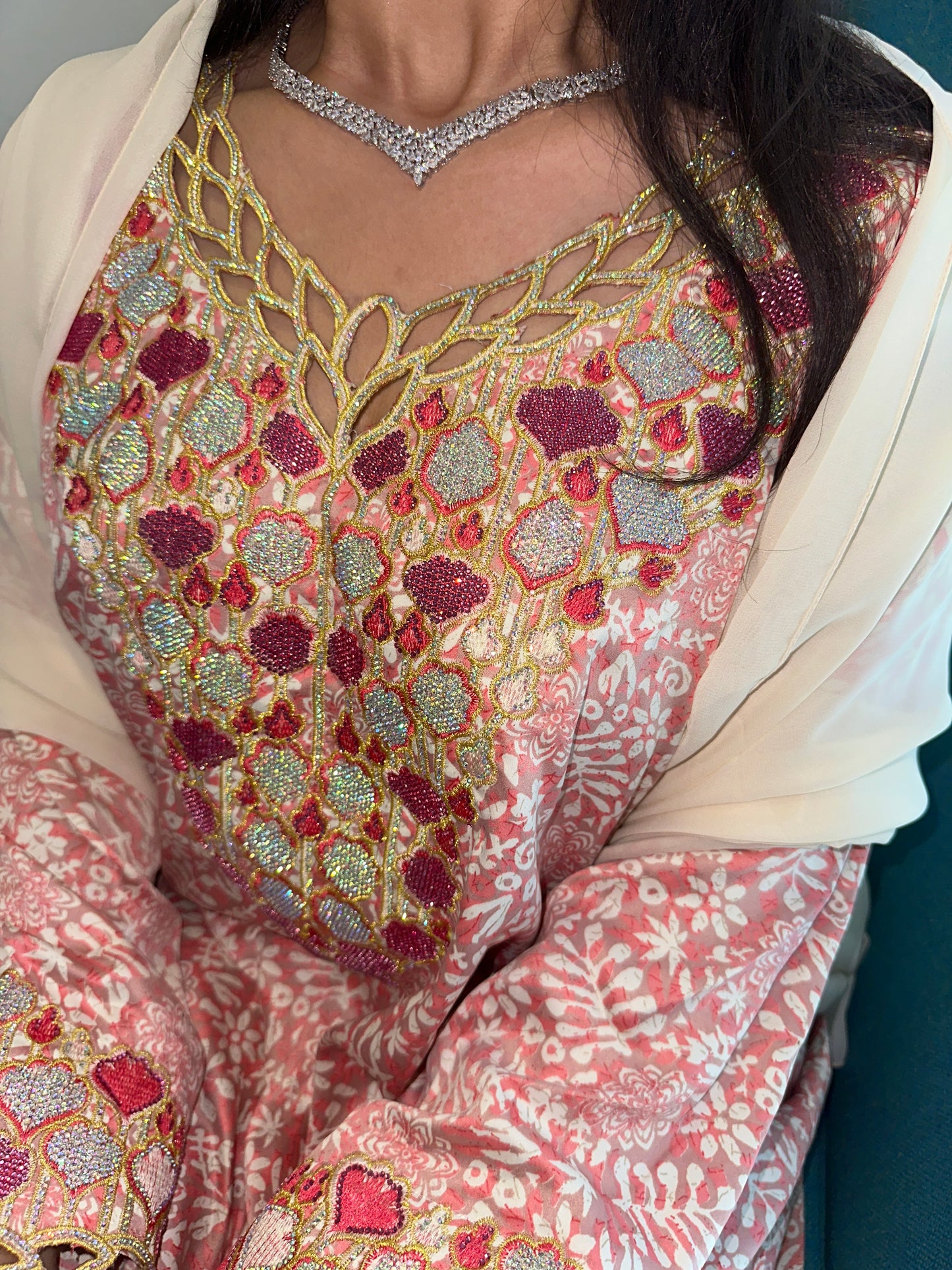 Pink mkhawar with creamy Shiela