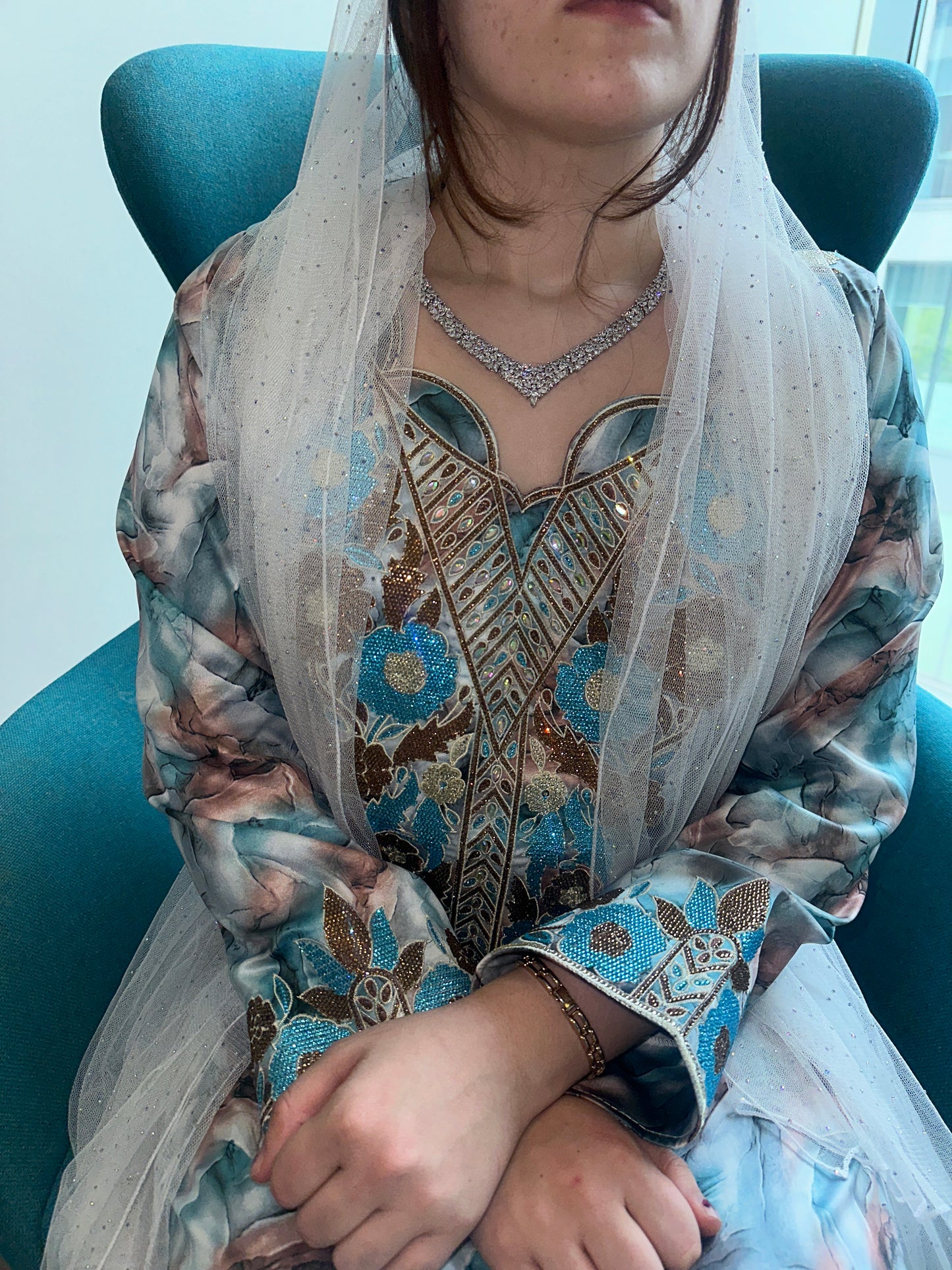 Blue Indonesian silk mkharram