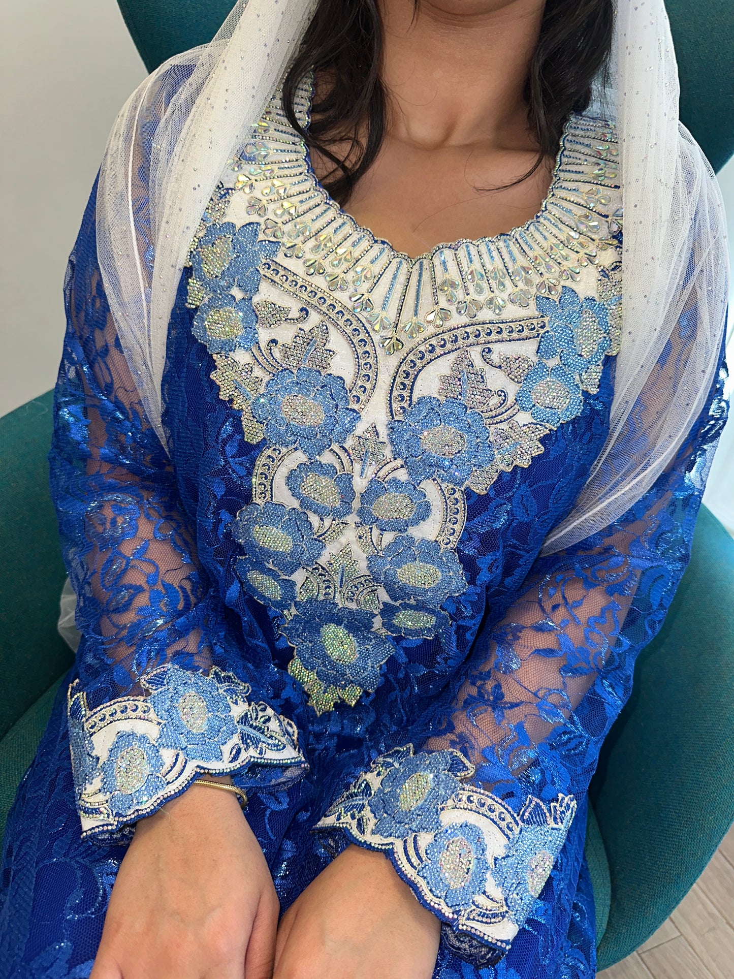 Blue lace mkhawar