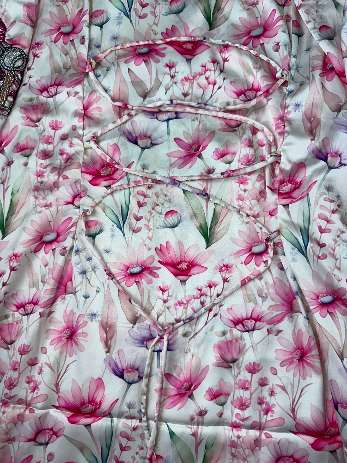 Pink mukhawar3 handmade work pure silk back corset