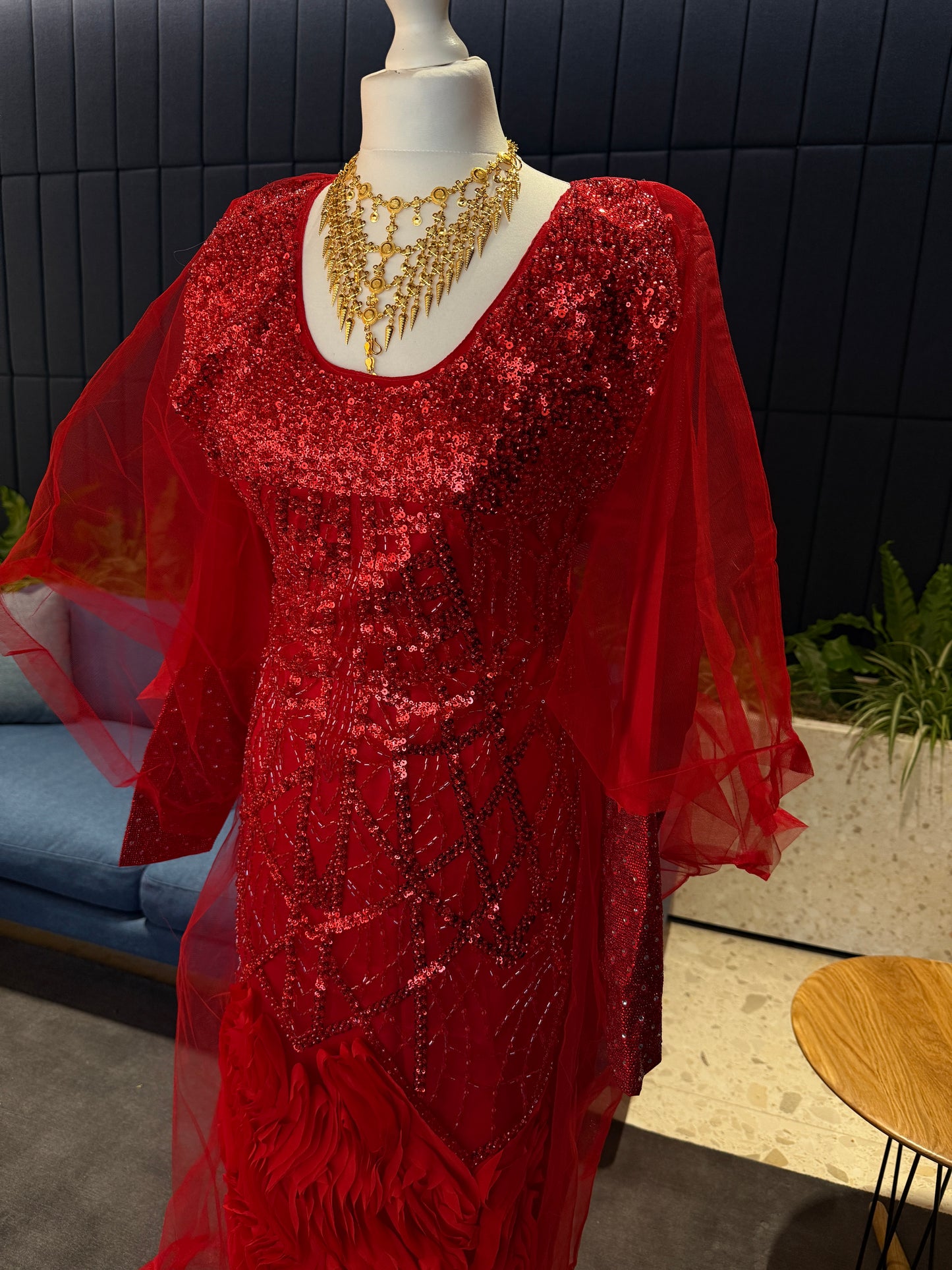 Handmade red dress/Thobe