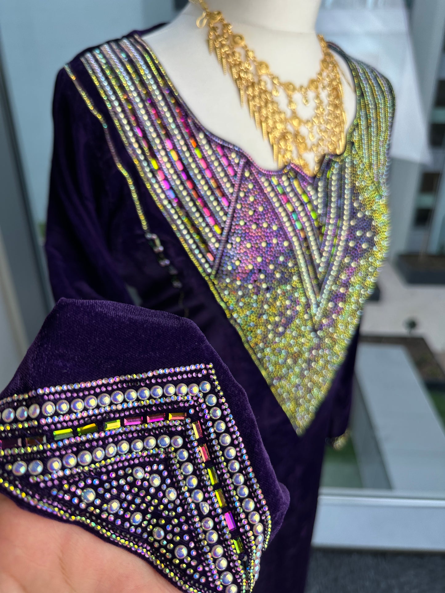 Dark Purple velvet Mukhawar