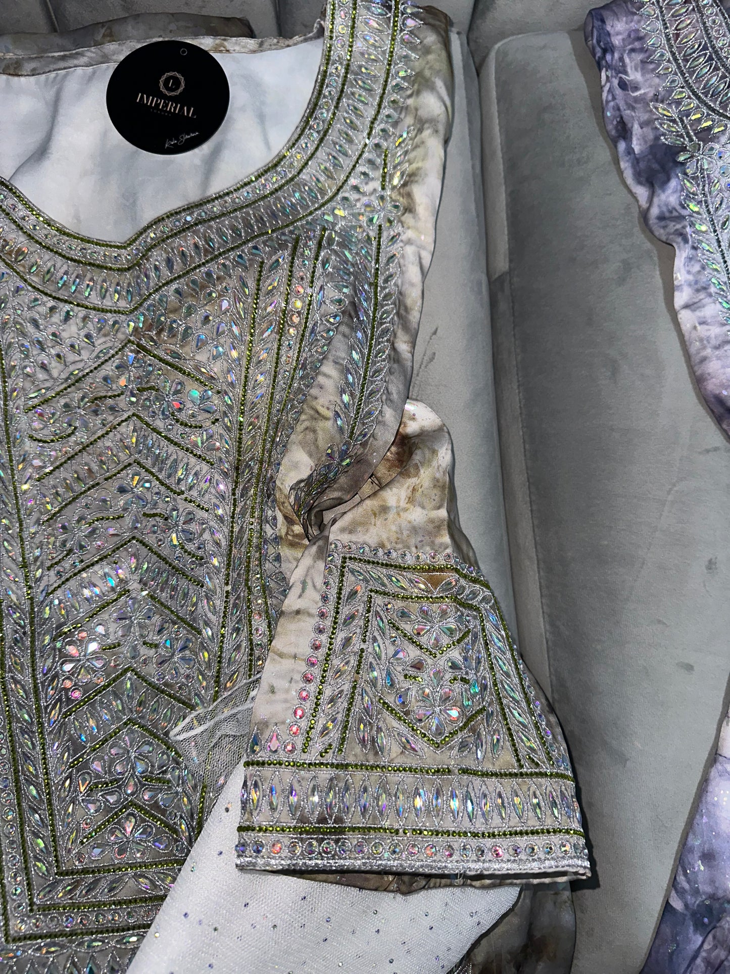 Galaxy shine mkhawar pure silk with corset and white chiffon Shiela