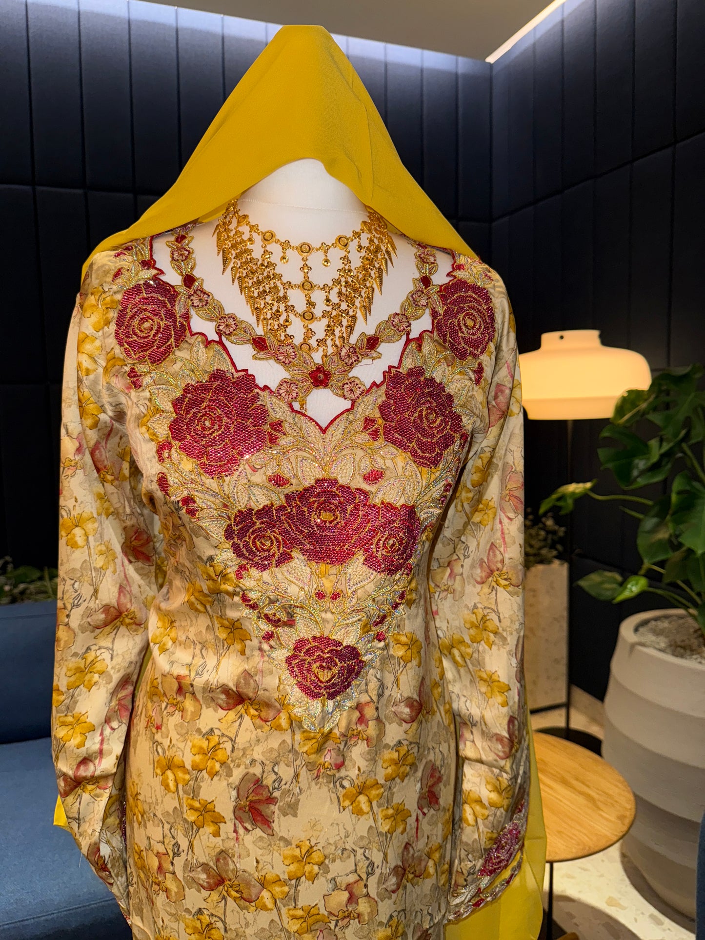 Mustard mkhawar with matching Shiela hijab