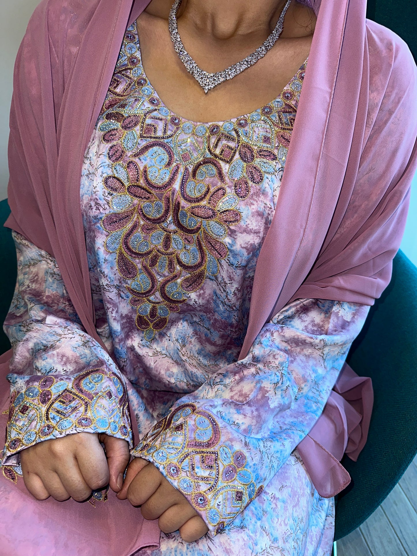 Purple mkhawar with matching Shiela