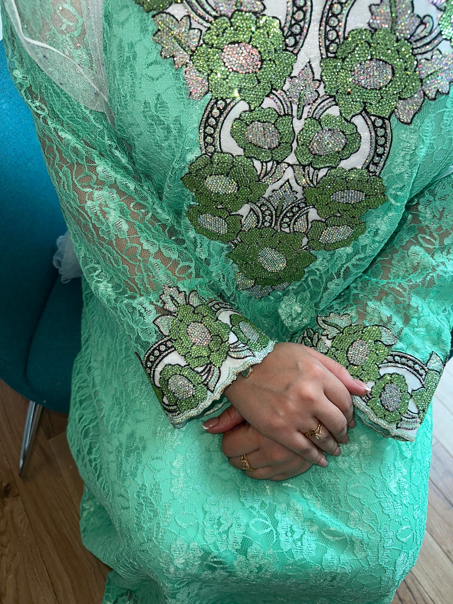 Green4 lace mkhawar