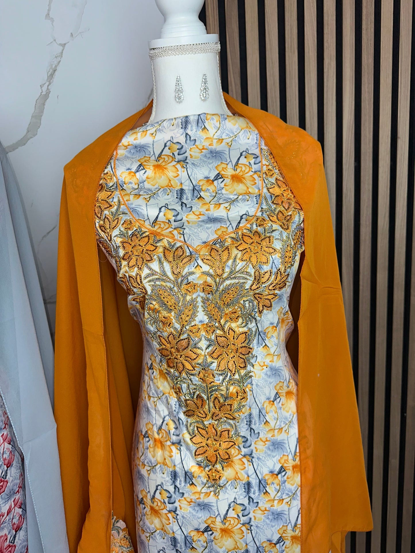 Unstitched3 mkhawars with matching Shiela hijab