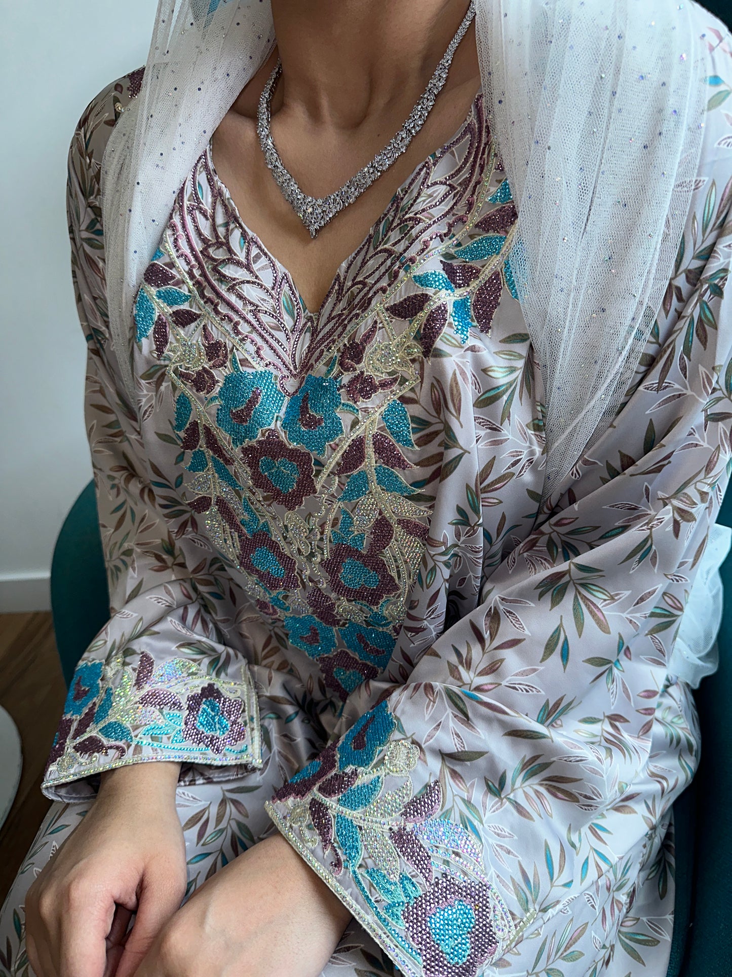 Purple mkhawar Indonesian silk