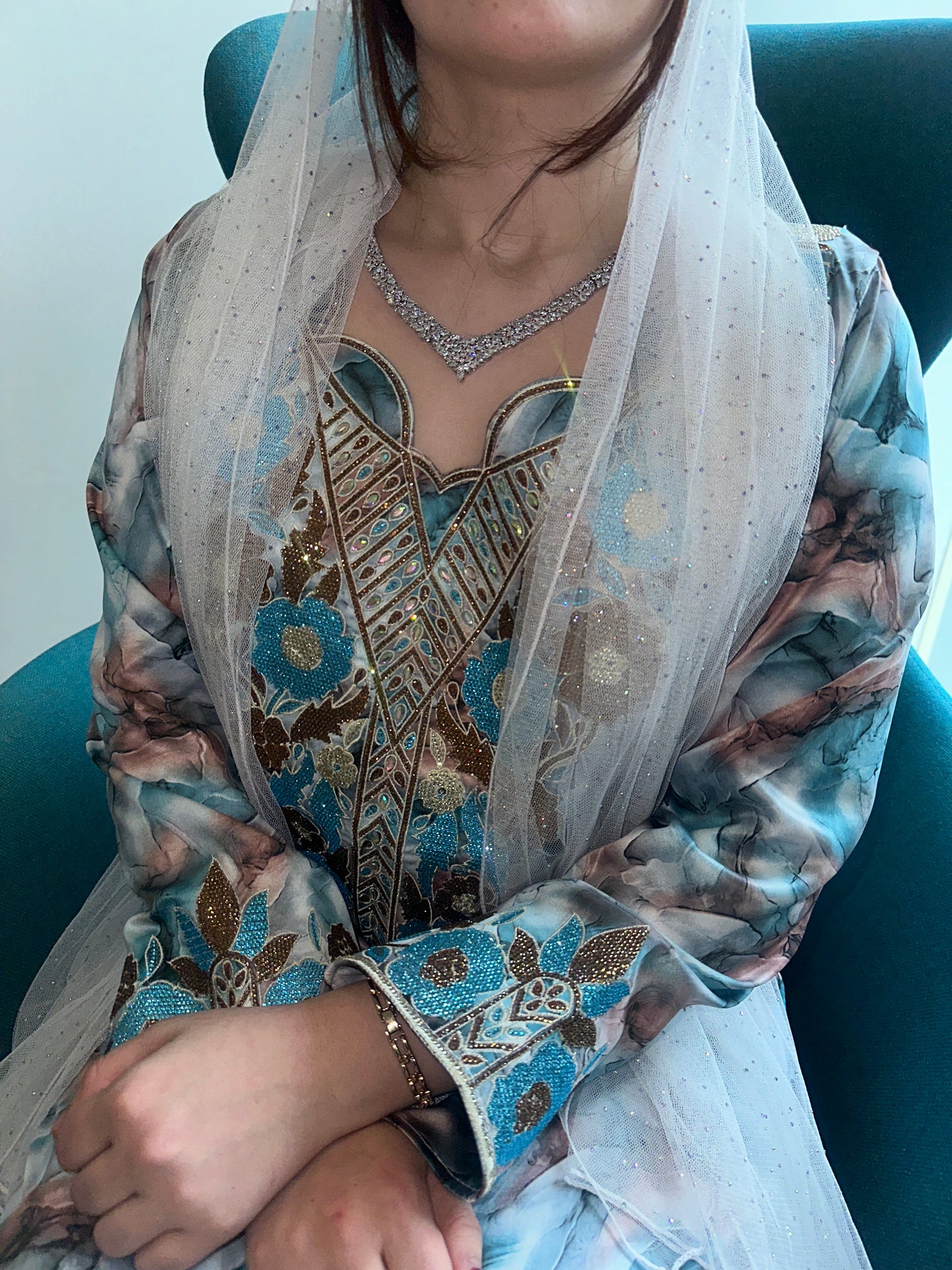 Blue Indonesian silk mkharram