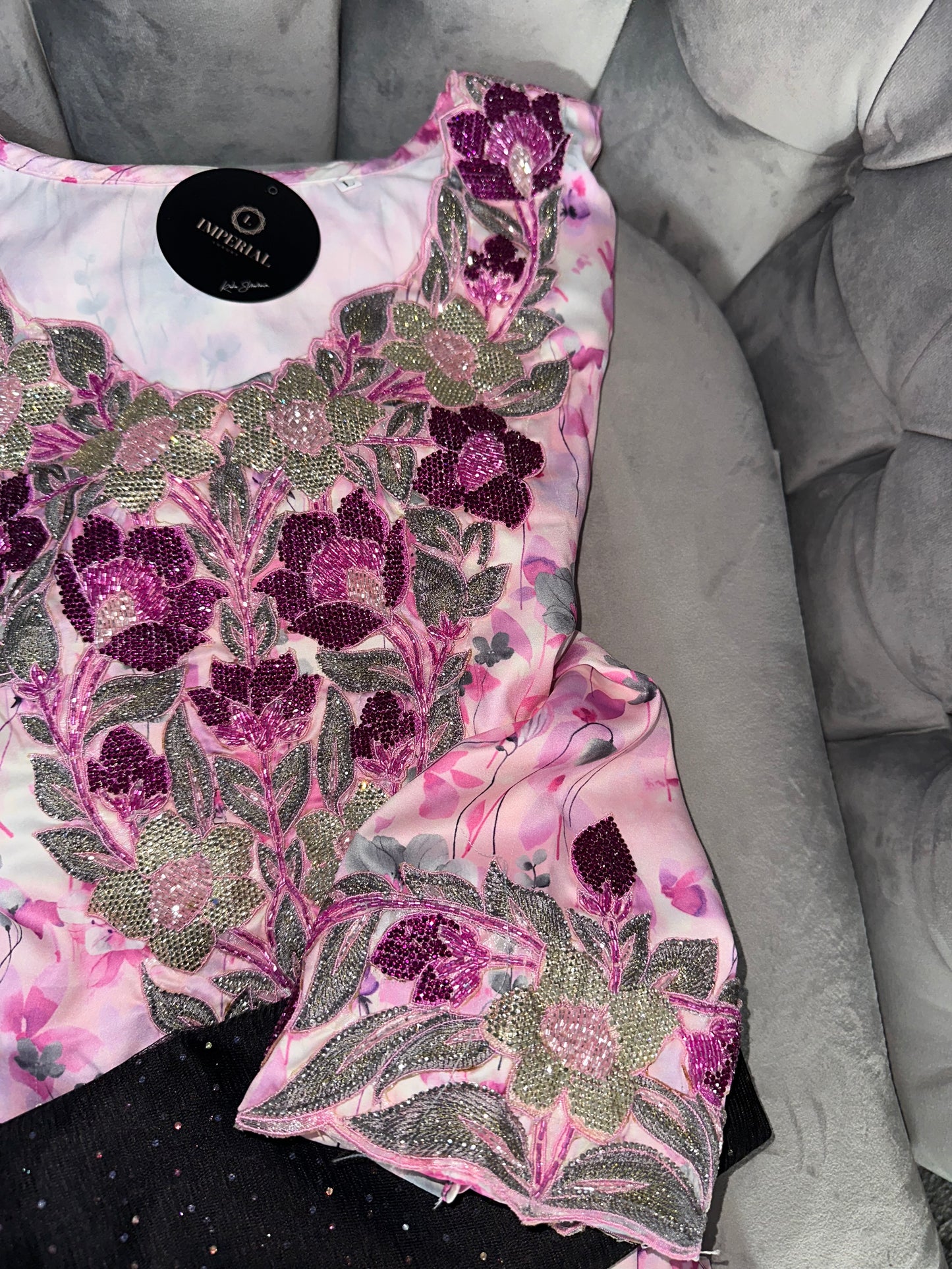 Pure silk mkhawar 3D and handmade work with corset