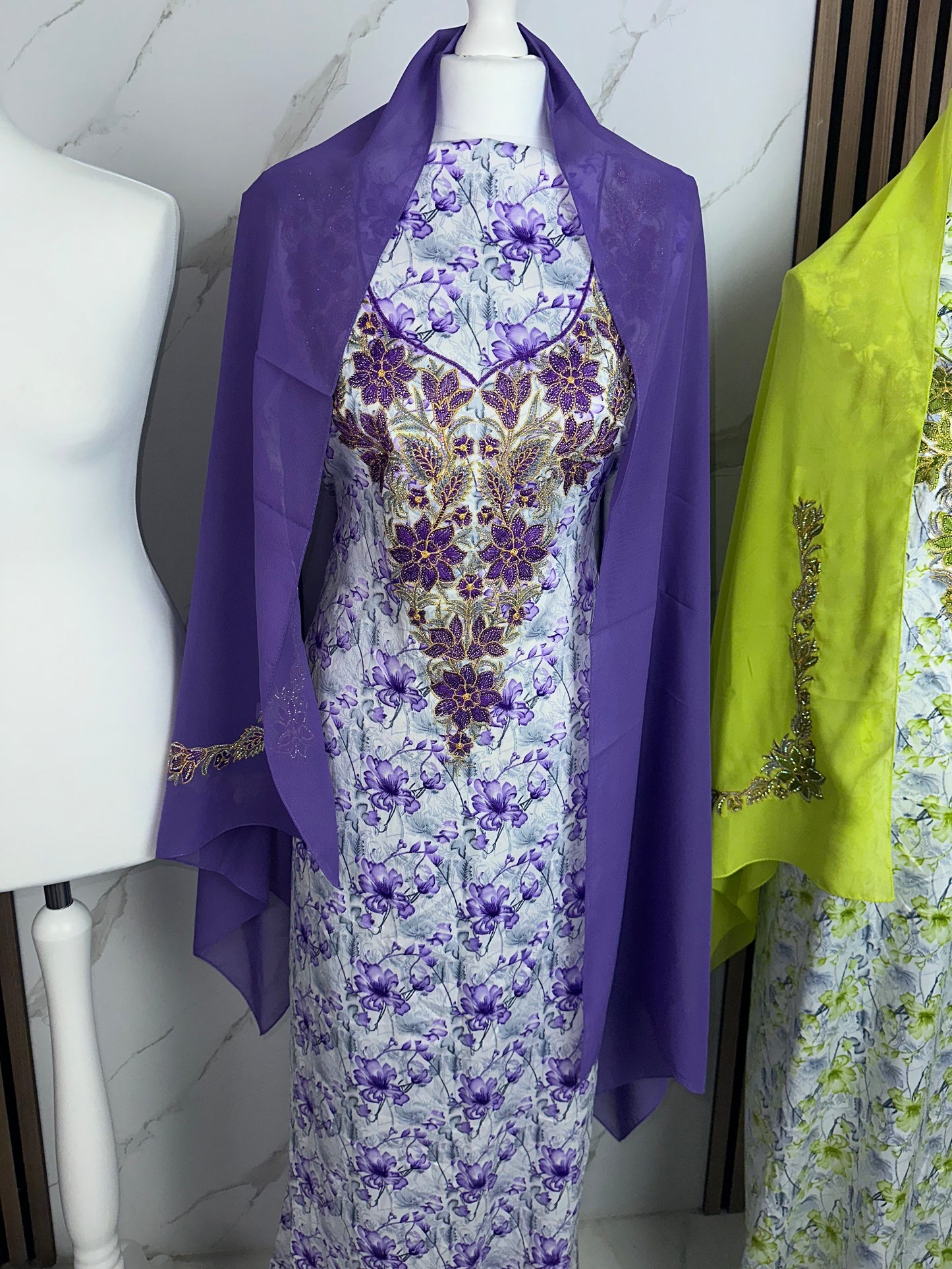 Unstitched3 mkhawars with matching Shiela hijab