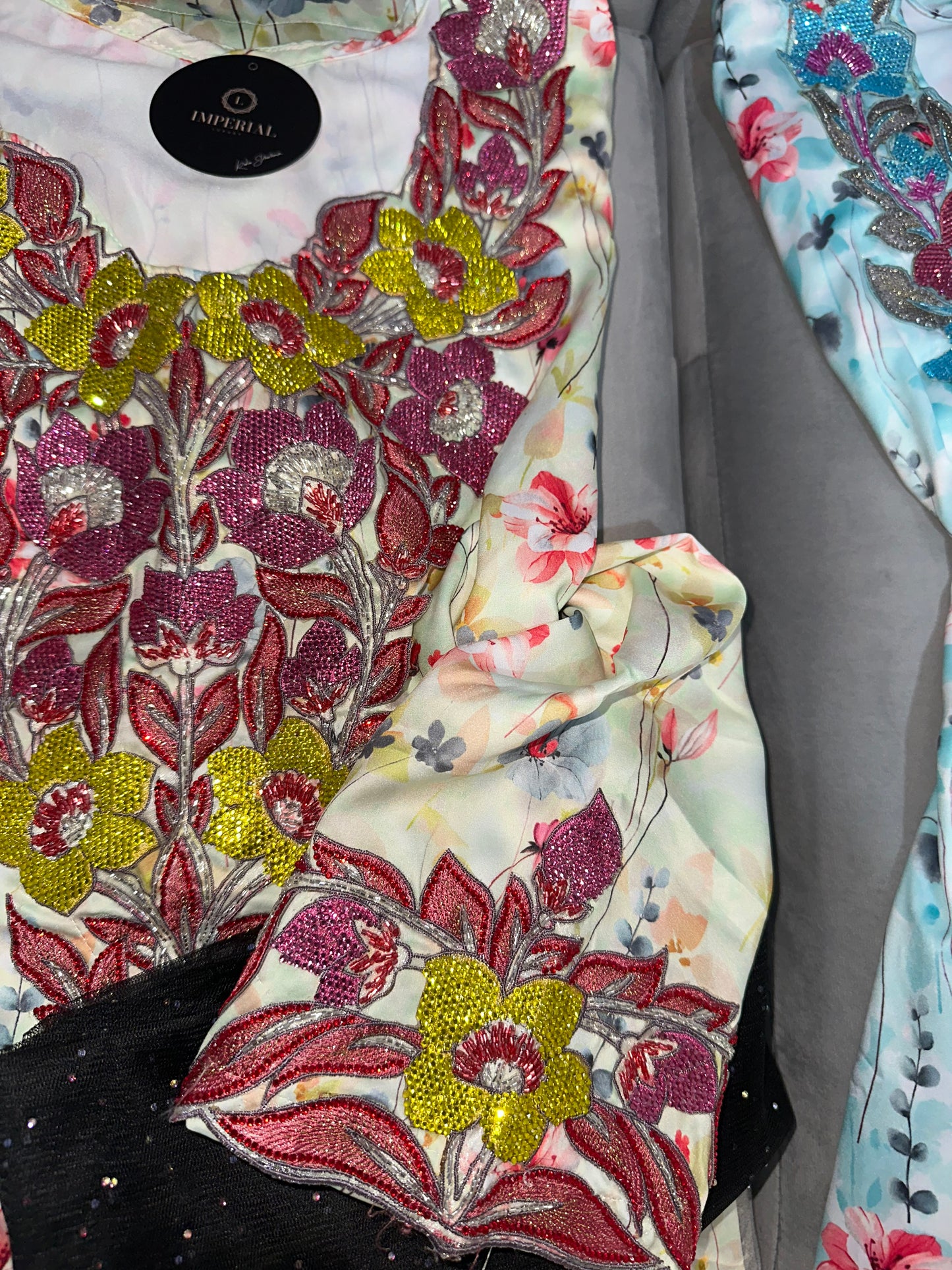 Pure silk mkhawar 3D and handmade work with corset