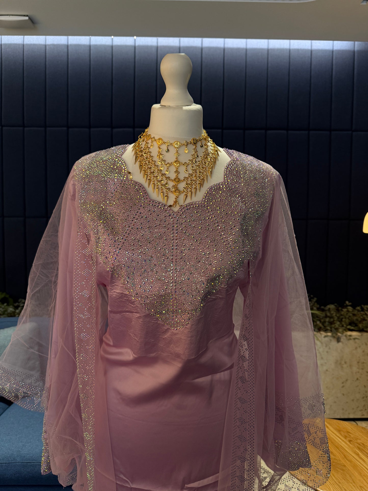 Light purple pure silk mukhawar with besht