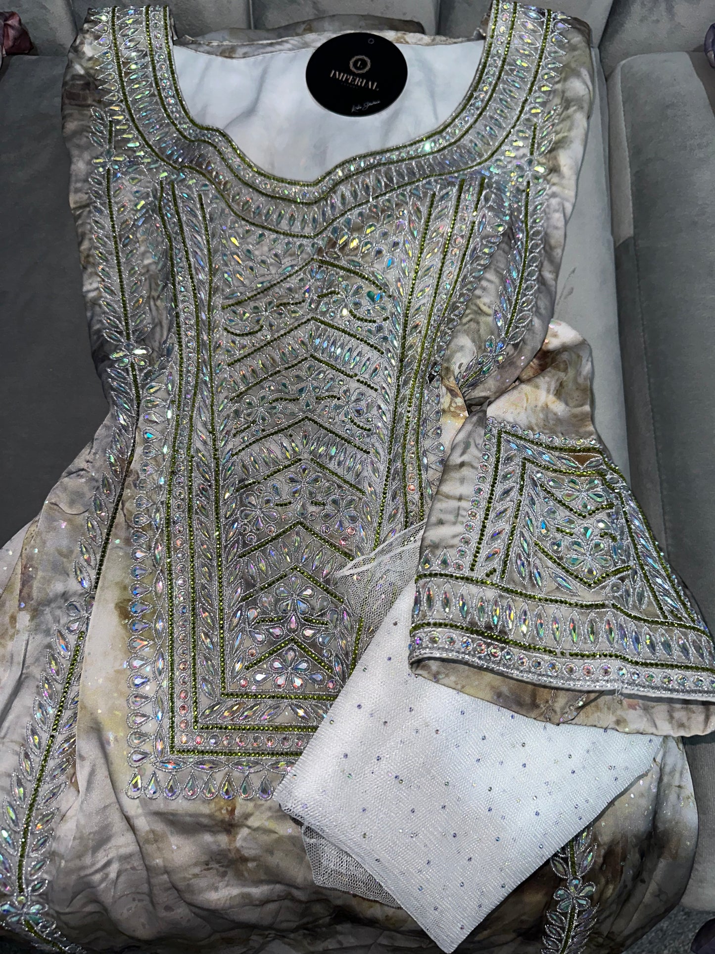 Galaxy shine mkhawar pure silk with corset and white chiffon Shiela