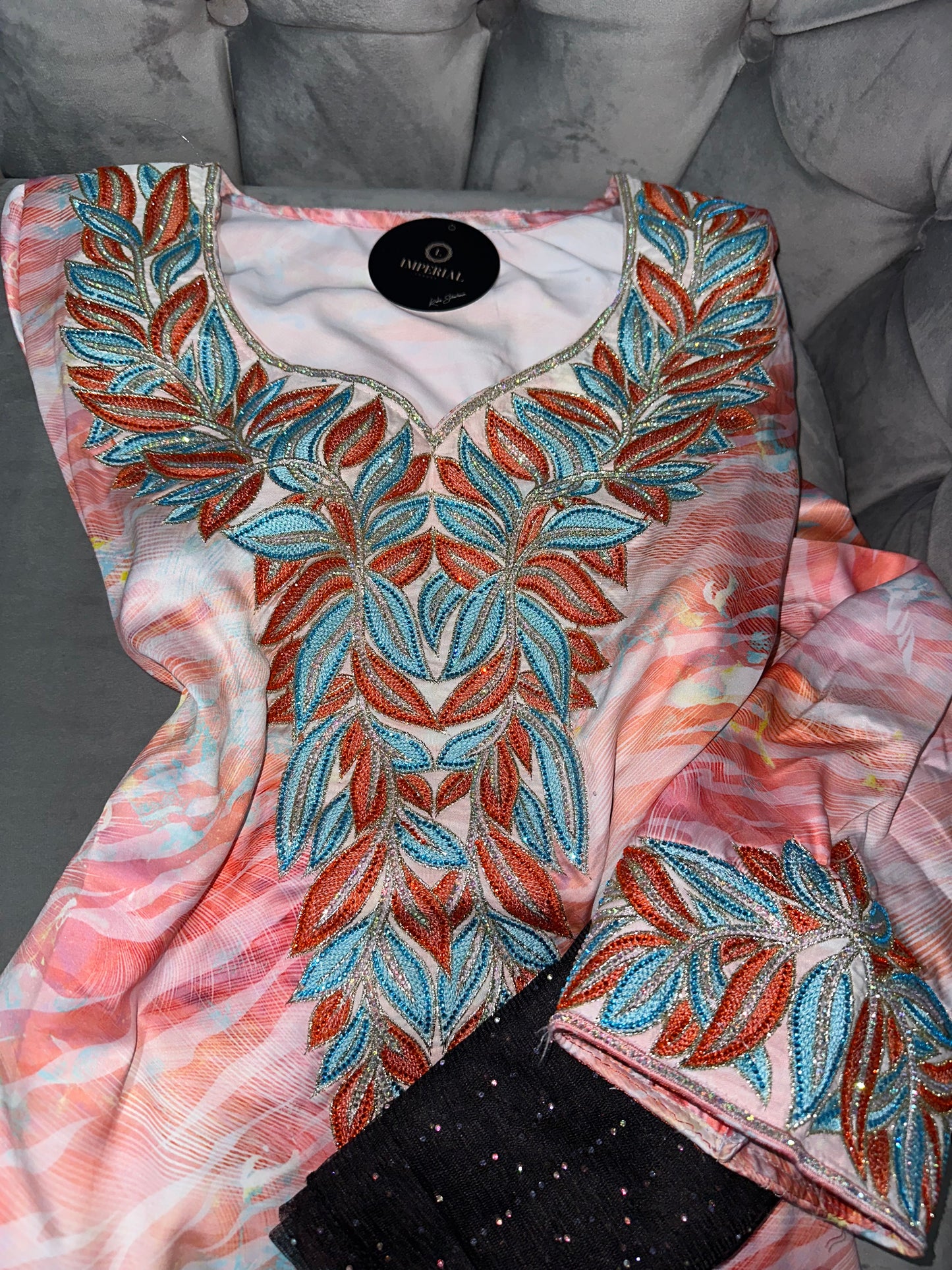 Natural colors of mkhawars with corse back and black chiffon Shiela