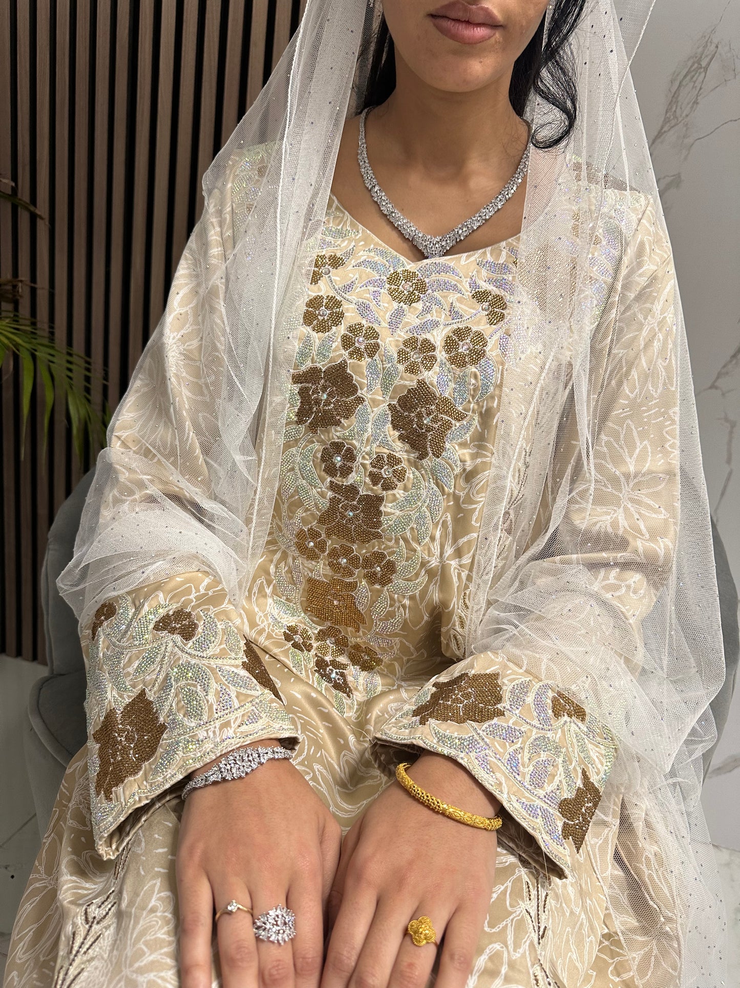 Creamy mkhawar with chiffon Sheila