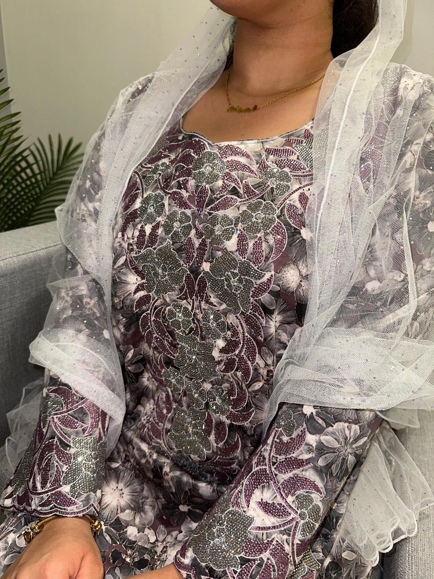 Purple and silver