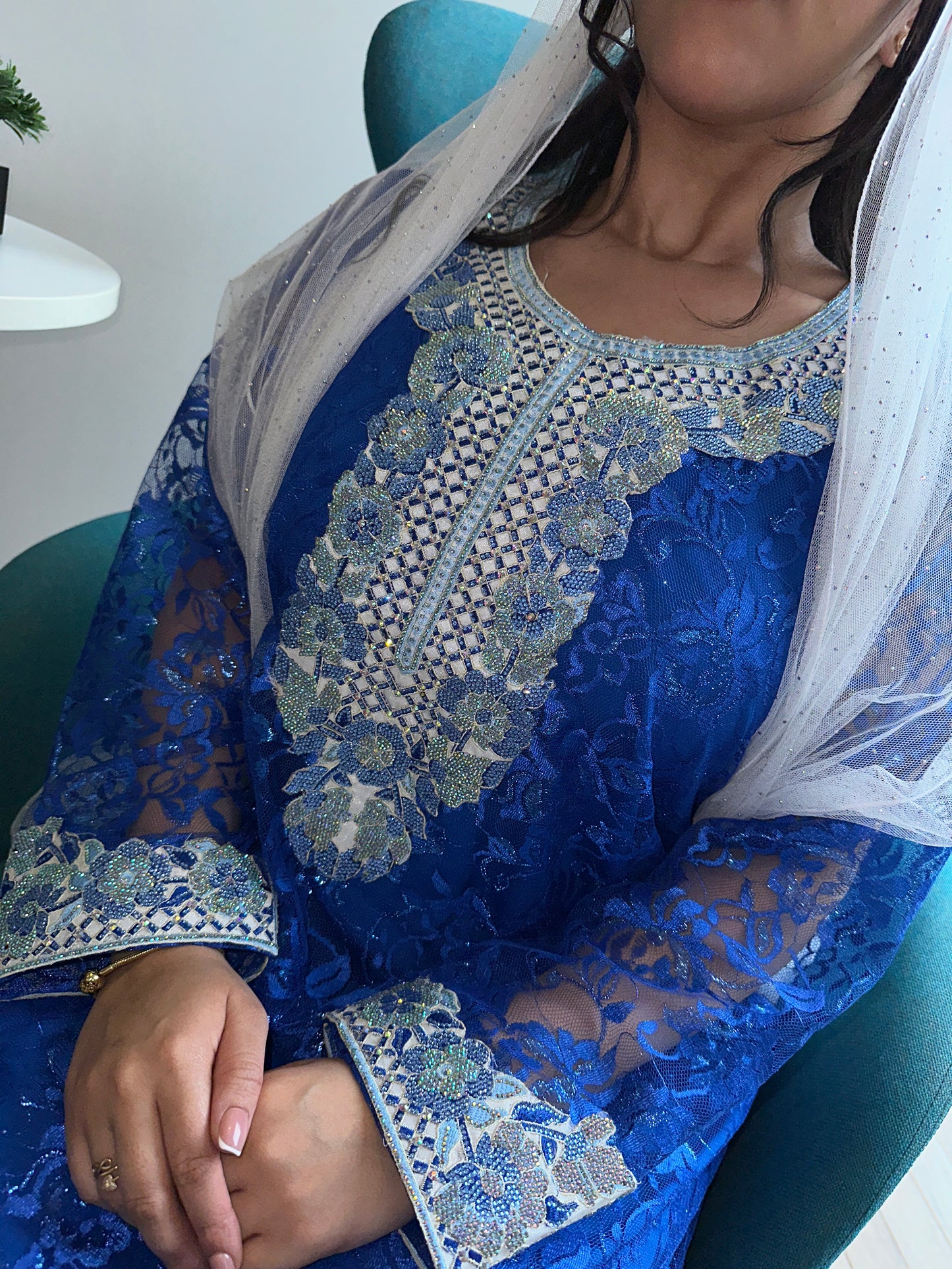 Blue3 lace mkhawar