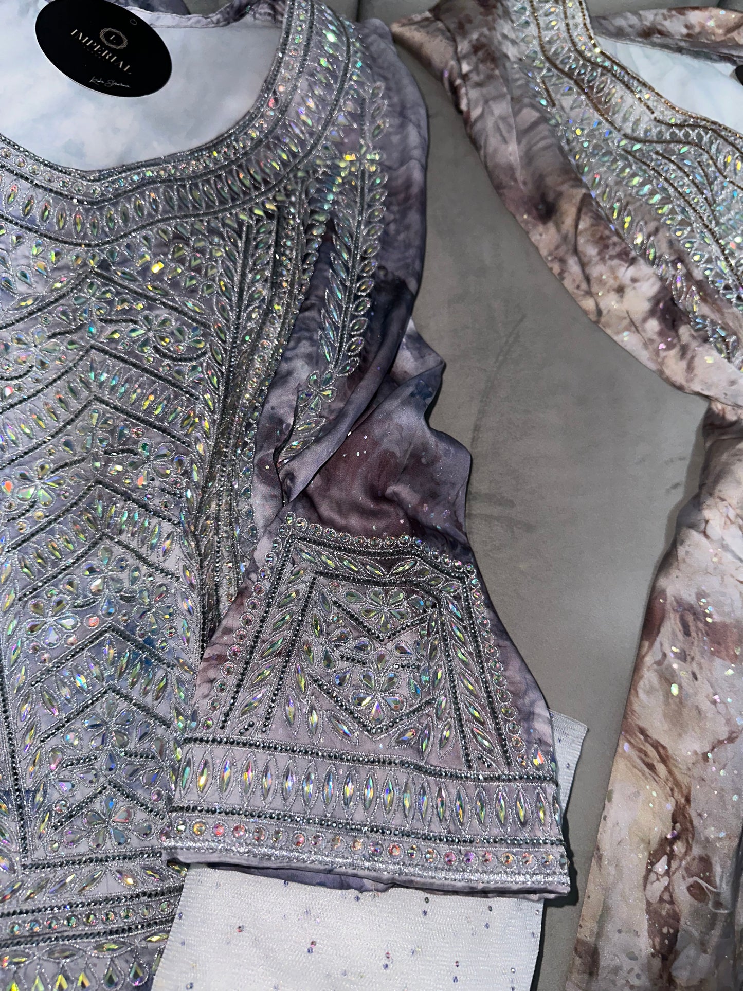 Galaxy shine mkhawar pure silk with corset and white chiffon Shiela