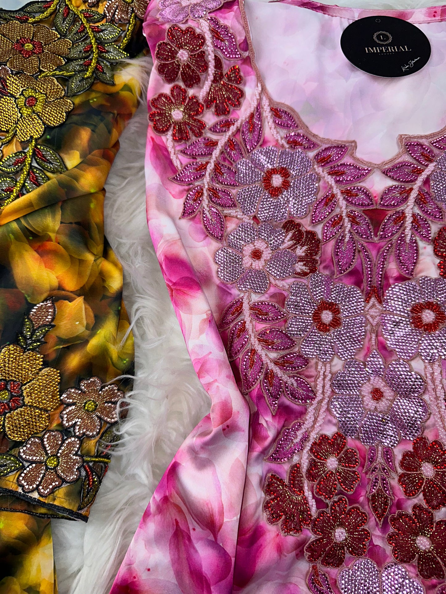 Pink5 3D mukhawar pure silk handmade work