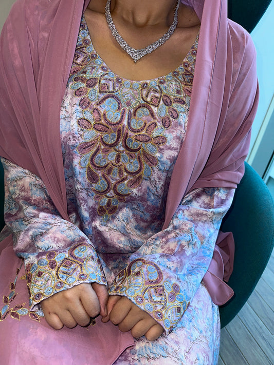 Purple mkhawar with matching Shiela