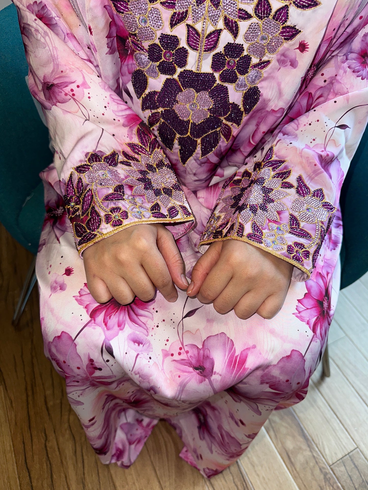 Pink pure silk mkhawar