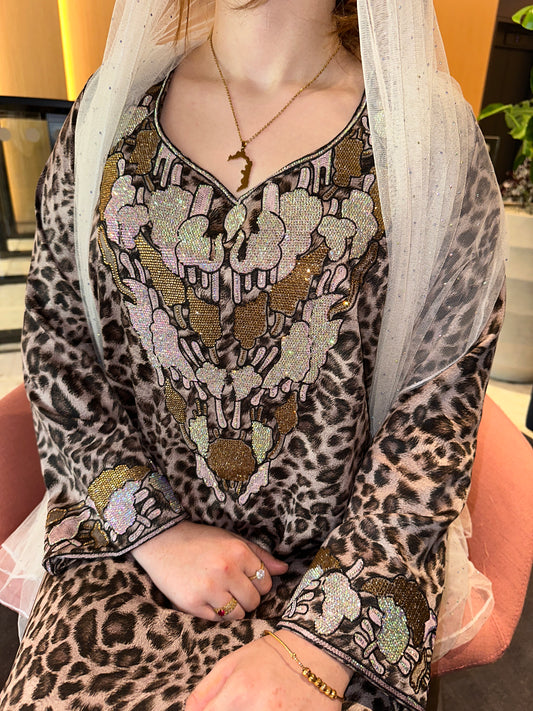 Leopard 🐆 3 mkhawar with corset back