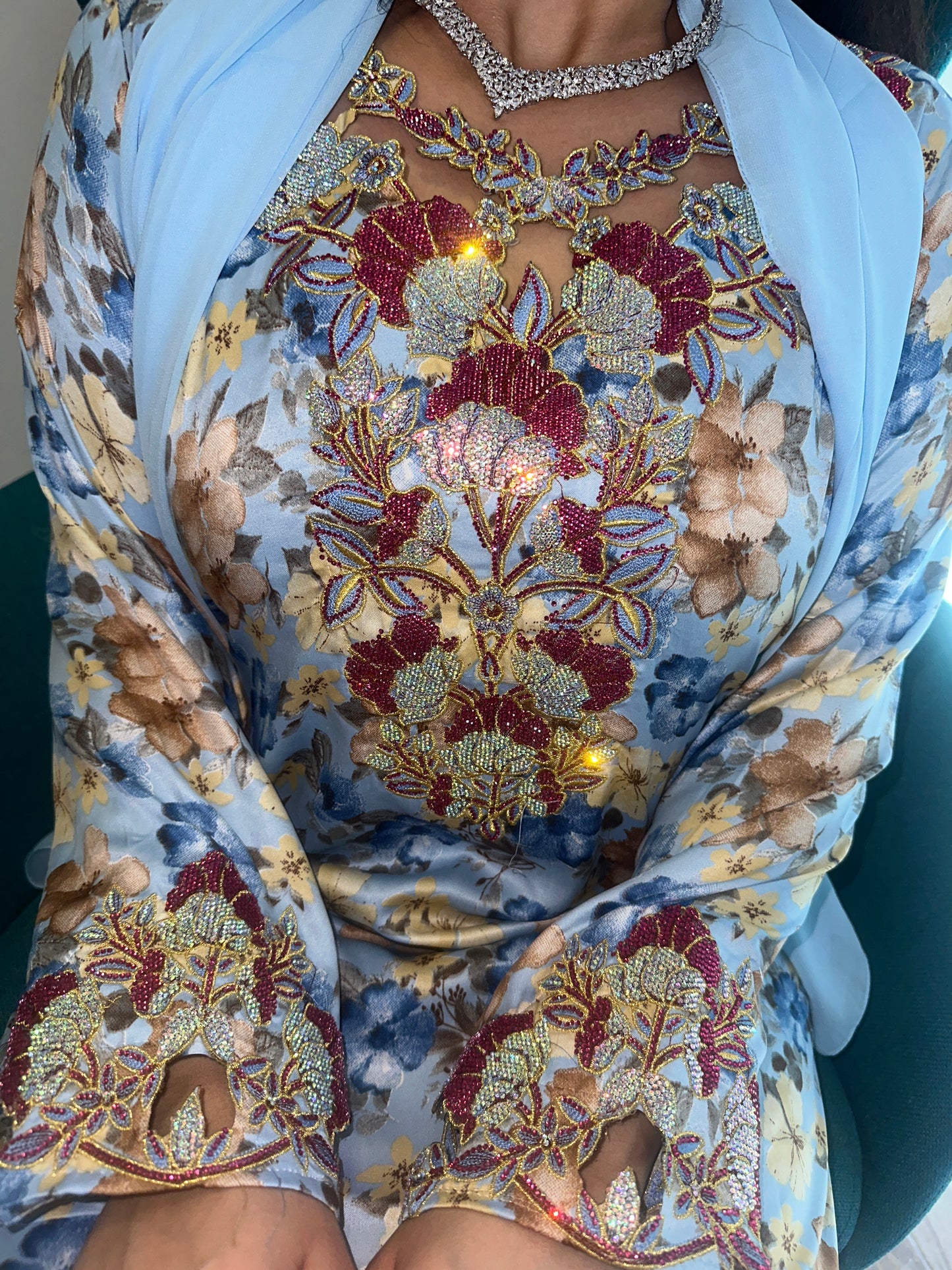 Blue1 mkhawar with matching Shiela